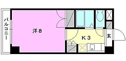 ジョイフル第5中村 1Kの間取図画像