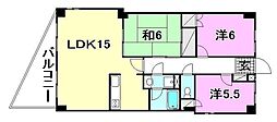 トリオ・グラン持田 3LDKの間取図画像