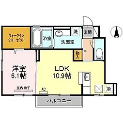 ブルームコート 1LDKの間取図画像