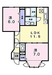 カシオペアB 2LDKの間取図画像