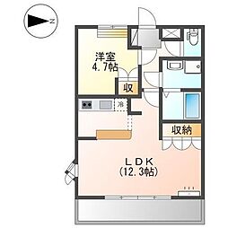 シェルハイツM 1LDKの間取図画像