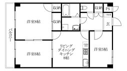 リベルタ竹原 3LDKの間取図画像