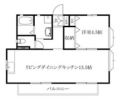 シャトー・ヴィシュー 1LDKの間取図画像
