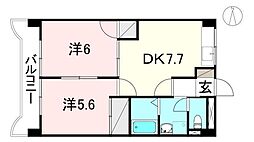 シャルム・ヴィラージュ 2DKの間取図画像