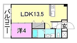 ルナピエーノ 1LDKの間取図画像