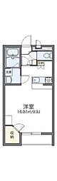 レオパレスルヴェーデュソレーユ 1Kの間取図画像