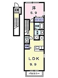 ミルトソレイユ 1LDKの間取図画像