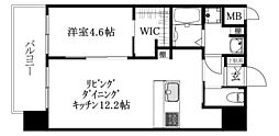 Credo in te 西垣生 1LDKの間取図画像