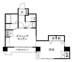 ドリームスクェアーかやまち 1DKの間取図画像