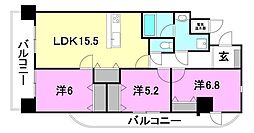 ブライムタワー古川 3LDKの間取図画像