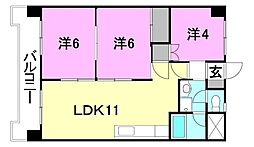 スカイピア保免 3LDKの間取図画像