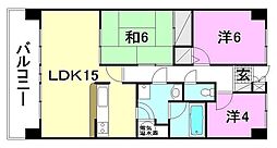 グラシアス道後 3LDKの間取図画像
