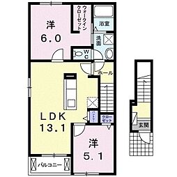 ブレッザマリーナ 2LDKの間取図画像