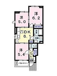 アピアチェーレ1 3DKの間取図画像
