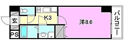ガリレオビル 1Kの間取図画像