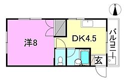 エンパイヤビル 1DKの間取図画像
