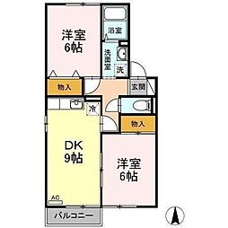 カルフール松本A 2DKの間取図画像