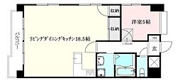 ROYALANNEX喜与町 1LDKの間取図画像