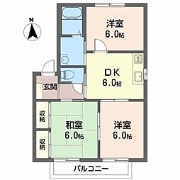 ディアス北井門B 3DKの間取図画像