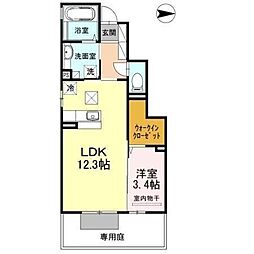 ルルベ・K 1LDKの間取図画像