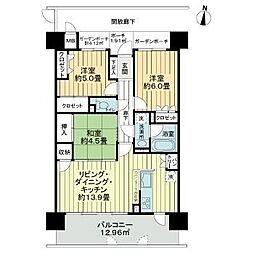 アルファステイツ宮西 3LDKの間取図画像