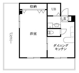 フルネスミウラ 1DKの間取図画像
