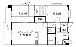 プレステージ 2LDKの間取図画像