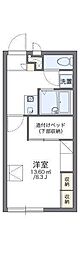 レオパレス伊予五色 1Kの間取図画像