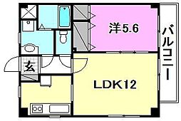 ソレアード 1LDKの間取図画像