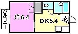 メゾンまつやま 1DKの間取図画像