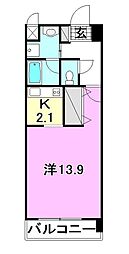 エイデンビル中須賀 1Kの間取図画像