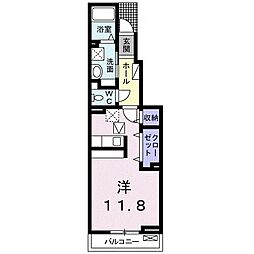 カーサ・ストーリアA ワンルームの間取図画像