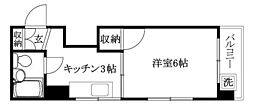 グリーンハイツ正岡 1Kの間取図画像