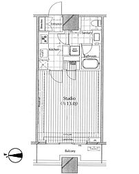 コンシェリア西新宿タワーズウエスト 1Kの間取図画像