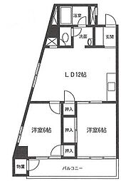 芝ロイヤル 2LDKの間取図画像