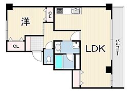メイピース芦屋 1LDKの間取図画像