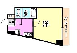クレセント公光 1Kの間取図画像