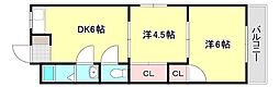 東峰レジデンス 2DKの間取図画像