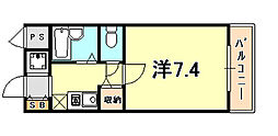 サテライト芦屋宮塚 1Kの間取図画像
