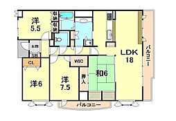 アーデンコート住吉川 4LDKの間取図画像