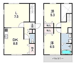 サテライト芦屋船戸町 2LDKの間取図画像