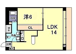 イーストコート2番街 1LDKの間取図画像