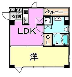 レグルス甲南山手 1LDKの間取図画像