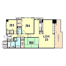 アーデンコート住吉川 3LDKの間取図画像