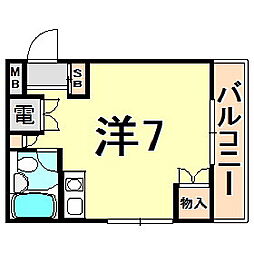 どみとりーときわ2 ワンルームの間取図画像