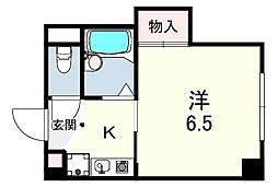 峰住吉ハイツ 1Kの間取図画像