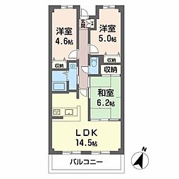 シティプラザ深江北町 3LDKの間取図画像