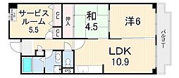 オルテンシアKOBE 3LDKの間取図画像