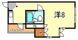 ルーミハイツ ワンルームの間取図画像