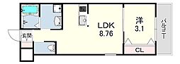 GAZELLE NOAH尼崎次屋 1LDKの間取図画像